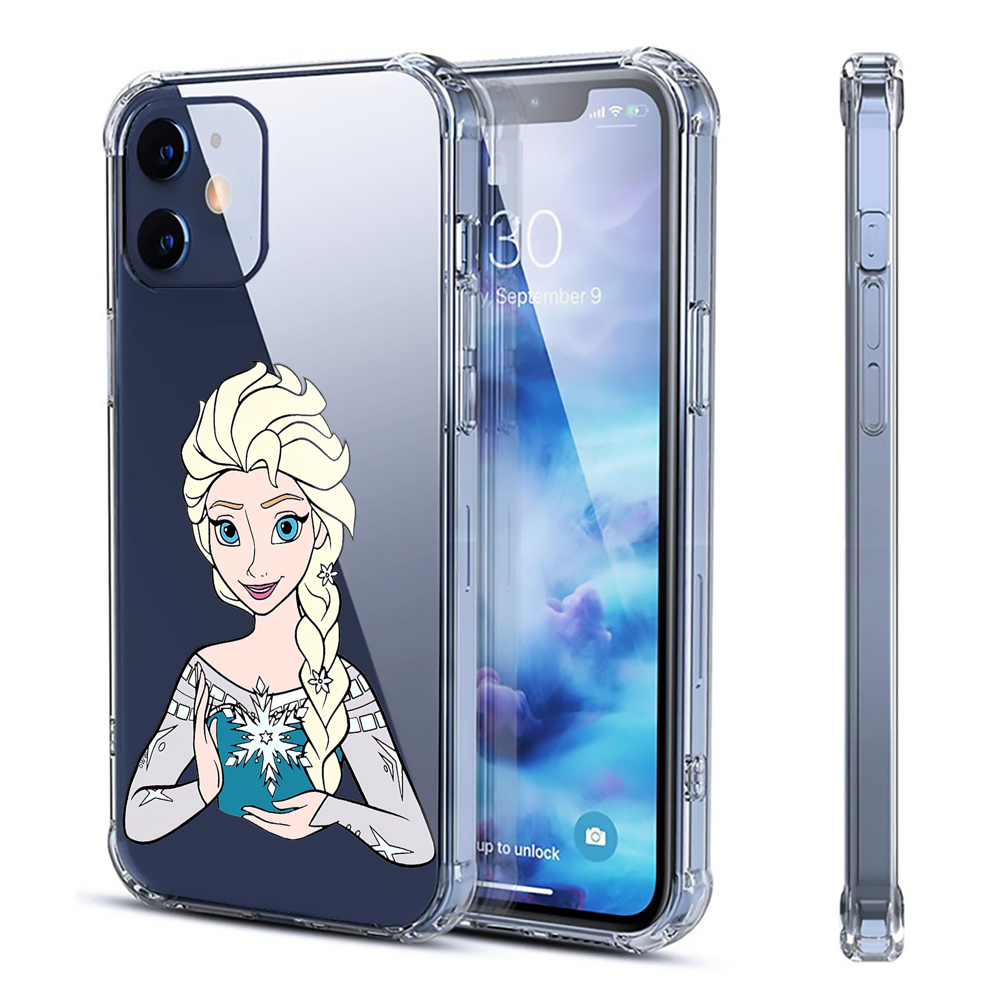 （画像用） アナと雪の女王 アンナ エルサ Frozen Anna Elsa 【iPhone 12シリーズ対応】透明スマホケース（クリアソフトケース）